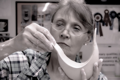 Antoinette Badenhorst in her pottery studio in Saltillo Mississippi.