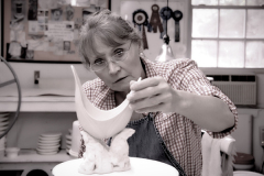 Antoinette Badenhorst in her pottery studio in Saltillo Mississippi.